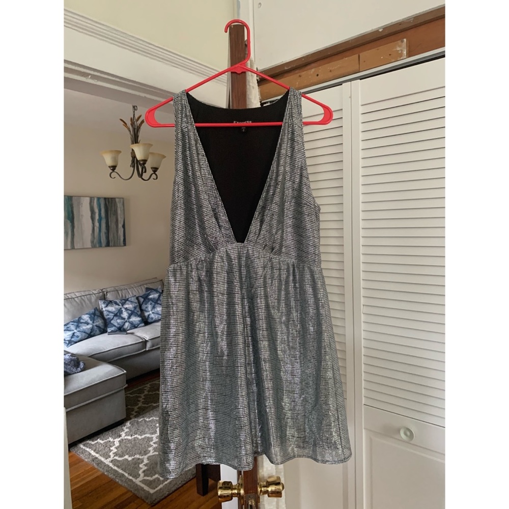 Express Silver mini dress